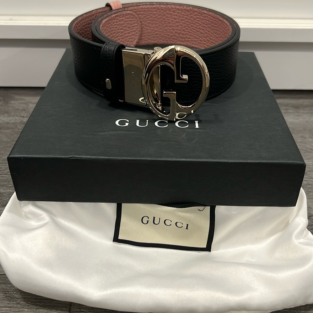 Gucci leather reversible belt